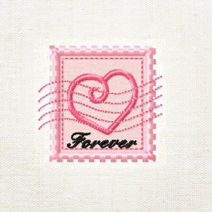 Valentine Forever Stamp Embroidery Garden